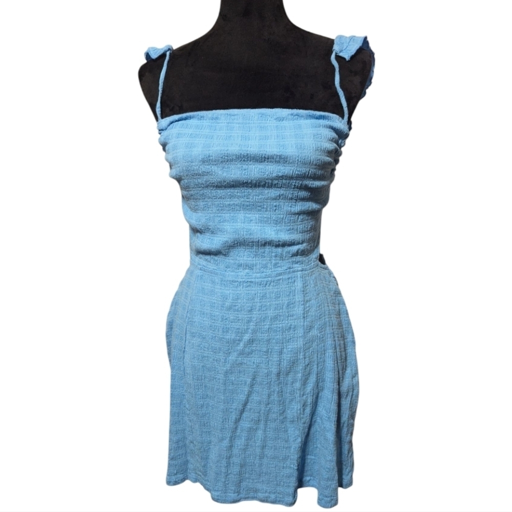 Free People Beyond Chic Mini Dress Open Back Blue - Picture 3 of 9